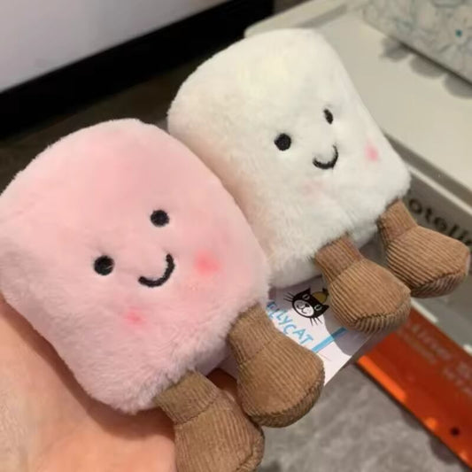 Fashion New Fun Marshmallow Cotton Candy Cute Soft Two Tone Keychain Bag Accessories Doll Pendant Xmas Gifts