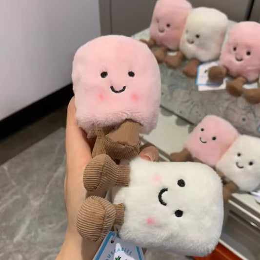 Fashion New Fun Marshmallow Cotton Candy Cute Soft Two Tone Keychain Bag Accessories Doll Pendant Xmas Gifts