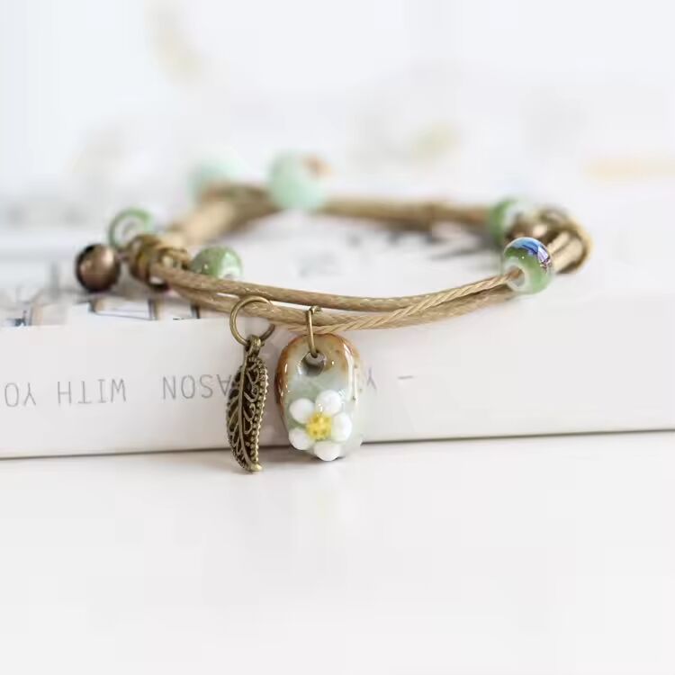 Fashion Delicate Hand-Woven Ceramic Beads Bracelet Originality Chinese Style Bracelet Adorn Article Dropshipping #1251