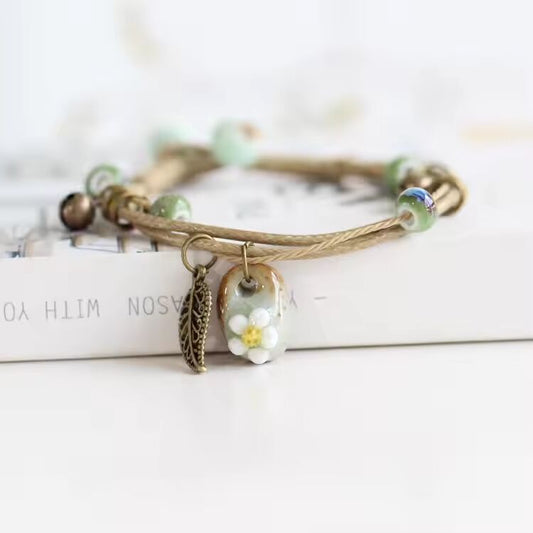 Fashion Delicate Hand-Woven Ceramic Beads Bracelet Originality Chinese Style Bracelet Adorn Article Dropshipping #1251